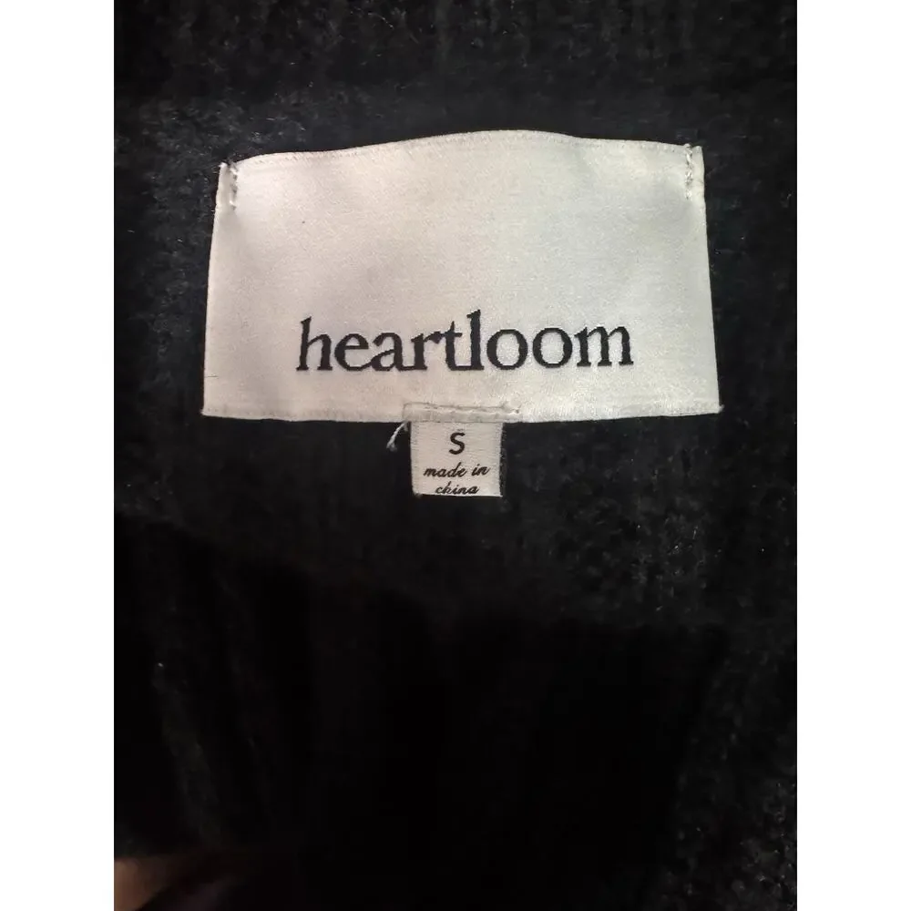 Heartloom Womens Black Mohair Blend Shawl Collar Wrap Cardigan Cozy Sweater Sz S